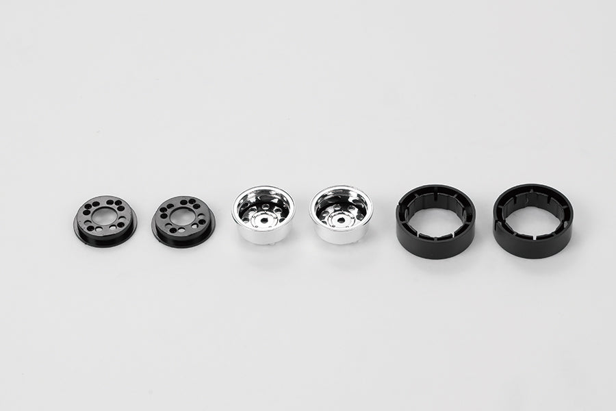1:18 Hilux Eight Planets Style Wheels plastic parts in black and chrome