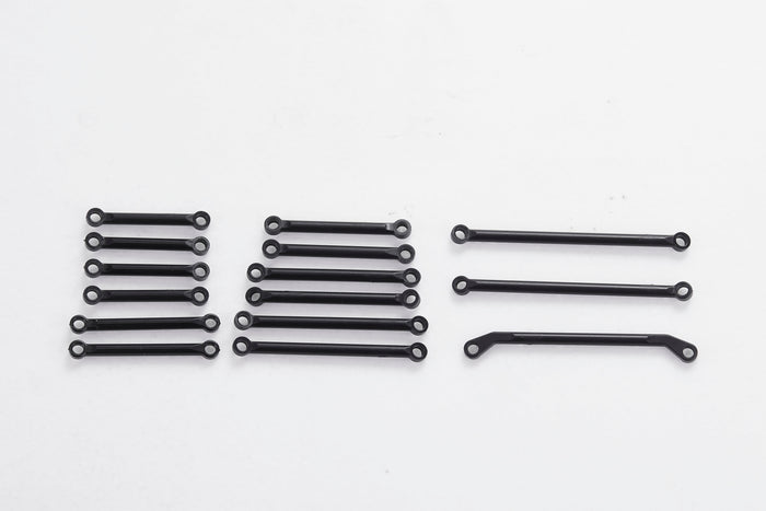 Set of black connecting rods for 1/18 Cheyenne RC models.