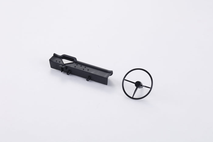 RC car chassis and steering wheel for model vehicles