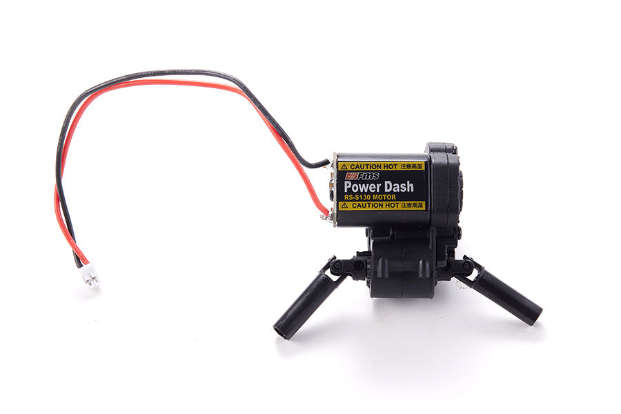 Power Dash motor for RC vehicles with caution label and red-black wires