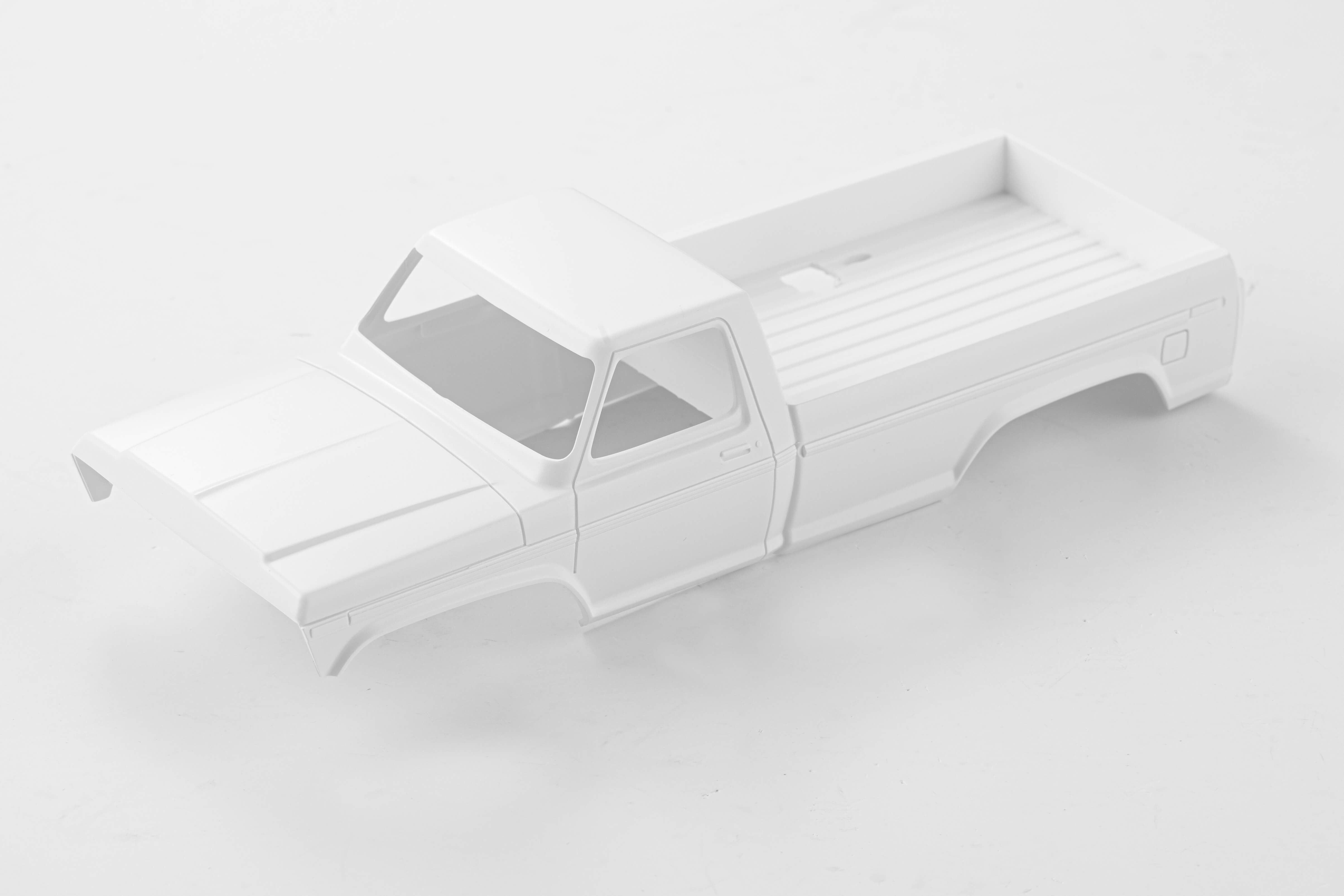 Unpainted 1:24 scale white truck body for remote control customization