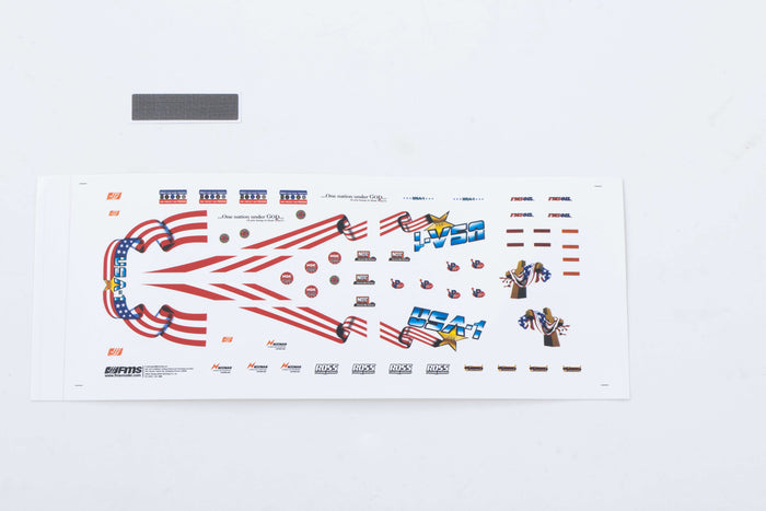 1:24 Smasher V1 V2 WHITE CAR BODY DECAL SHEET (USA 1)