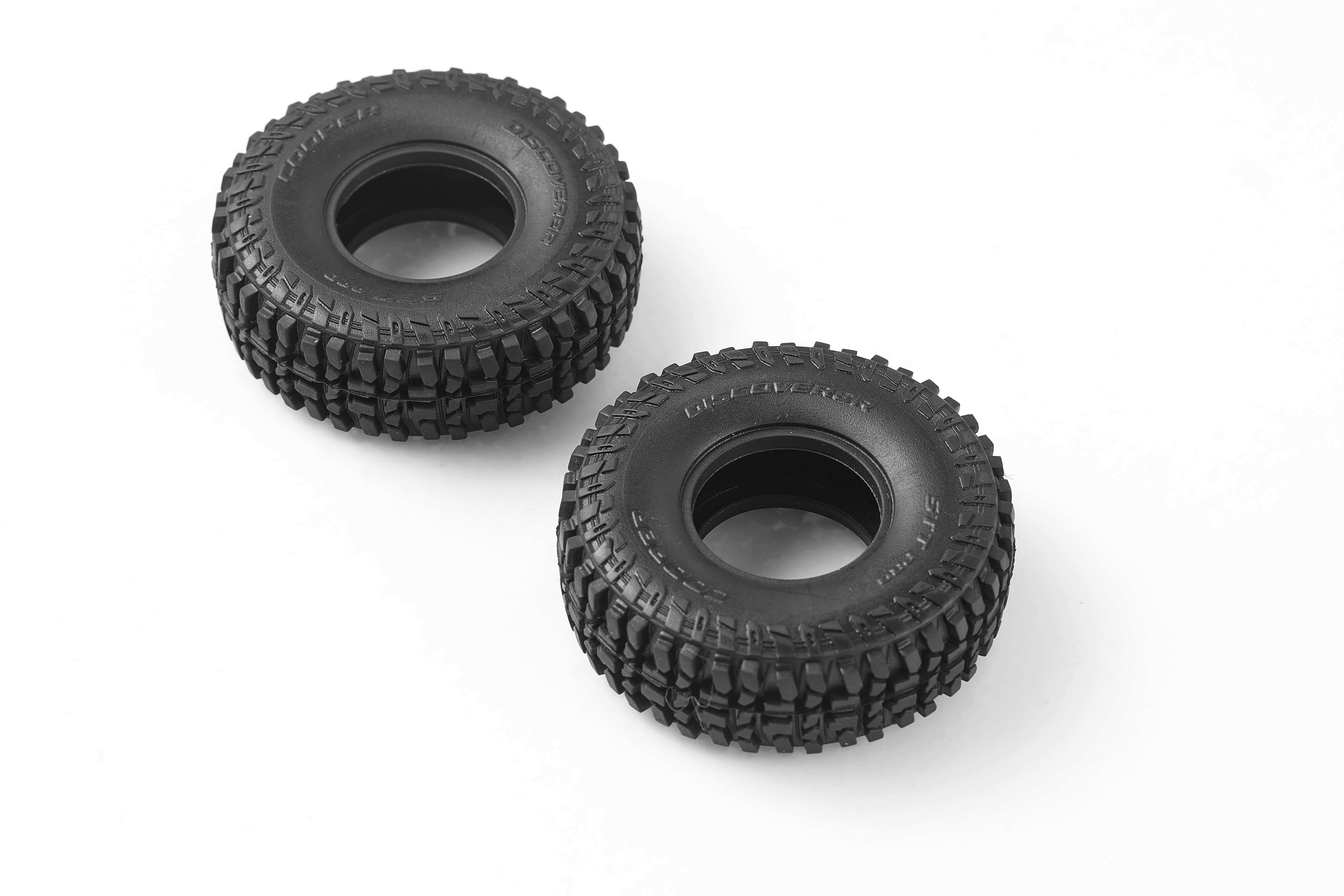 Black tires for FCX24 K5 Blazer RC model with rugged tread design