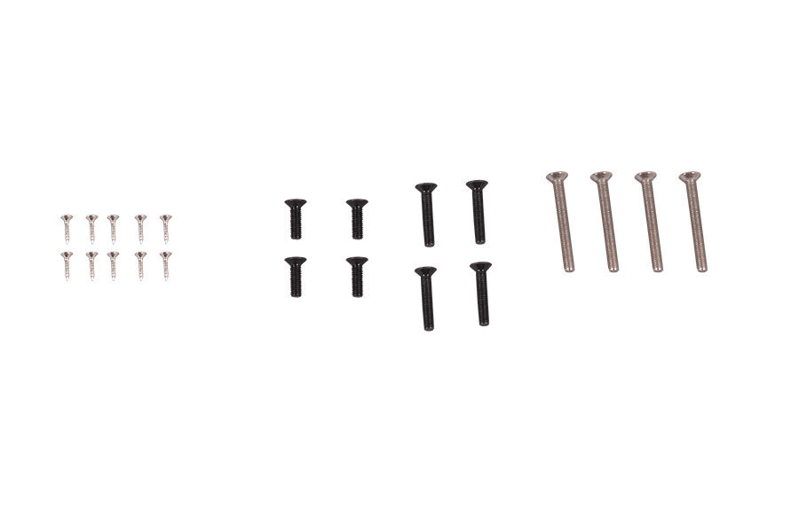 Set of 18 screws for RC models, includes black and silver variants.