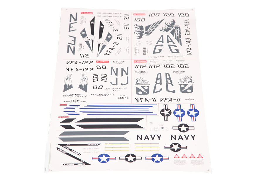70mm 18F V2 decal sheet with military and NAVY designs for RC models