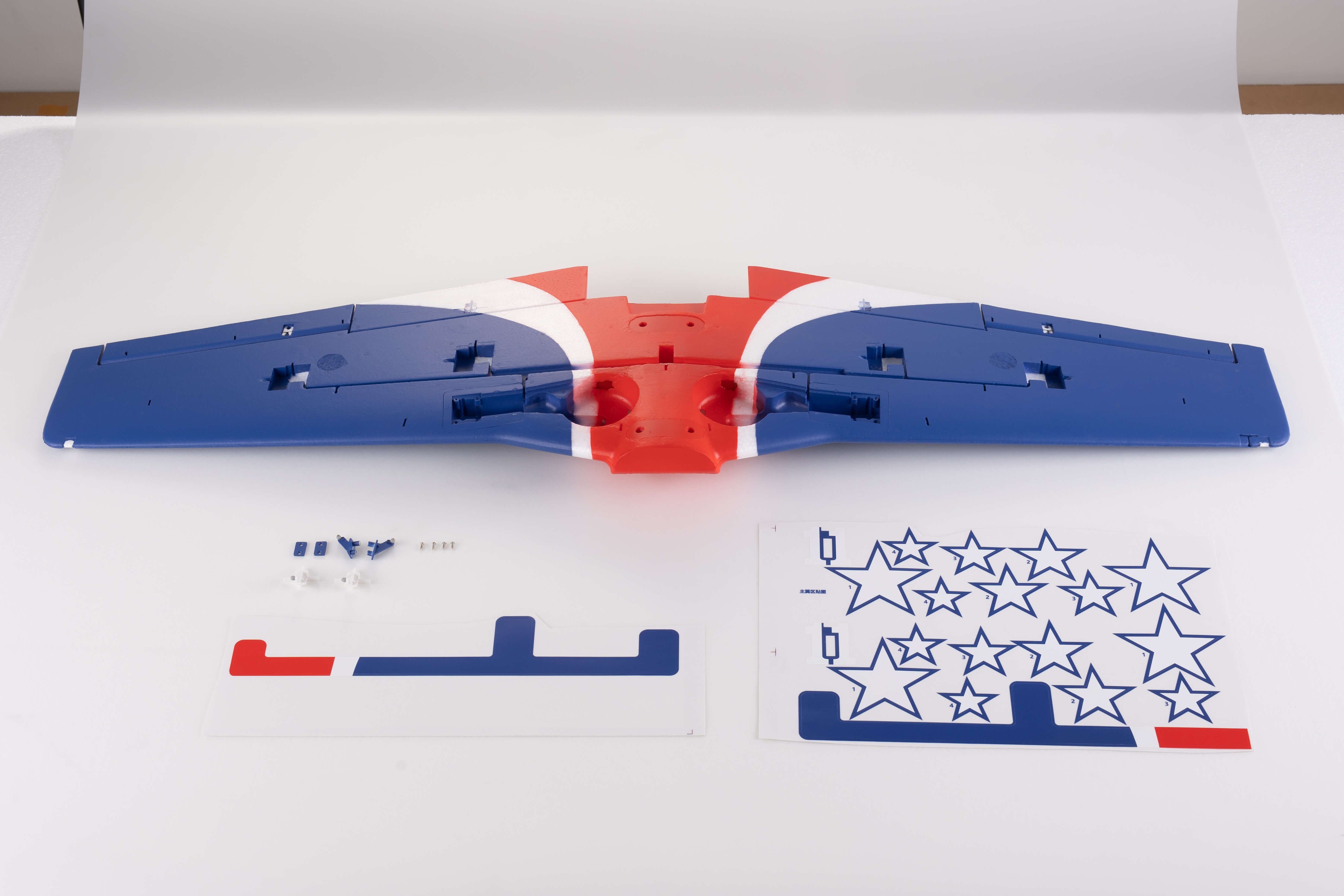 1100mm P-51 main wing in red, white, and blue with star decals