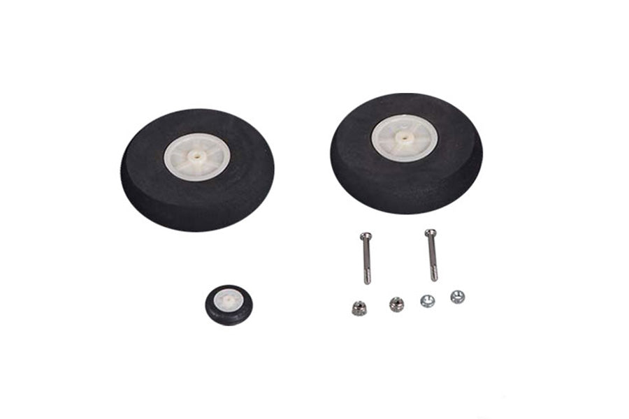 1220mm Super EZ tire set with two large and one small wheel, plus screws.