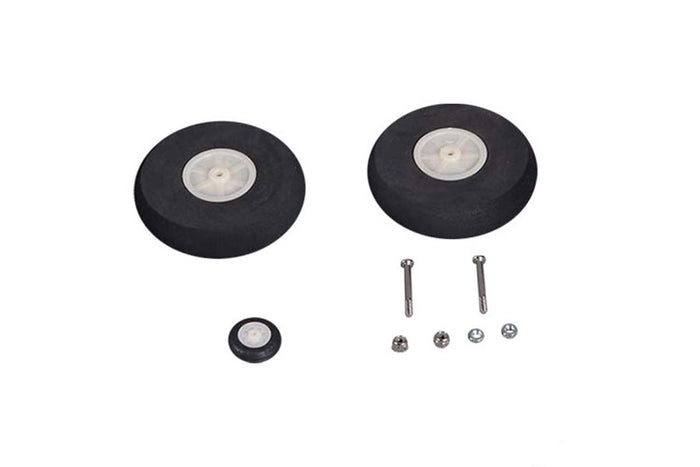 1220mm Super EZ tire set with two large and one small wheel, plus screws.