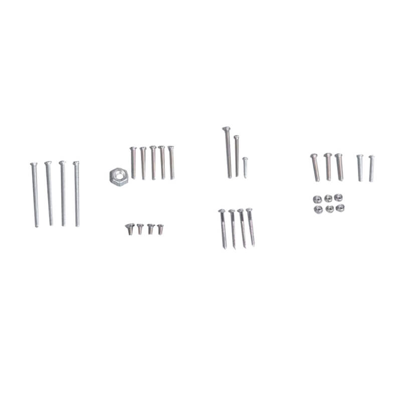 1400mm P-40B screw set with various sizes of screws and a hex nut.