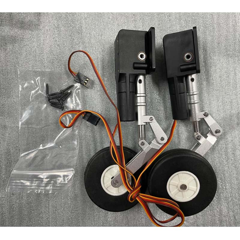70mm Yak 130 V2 landing gear system with wheels and threaded components