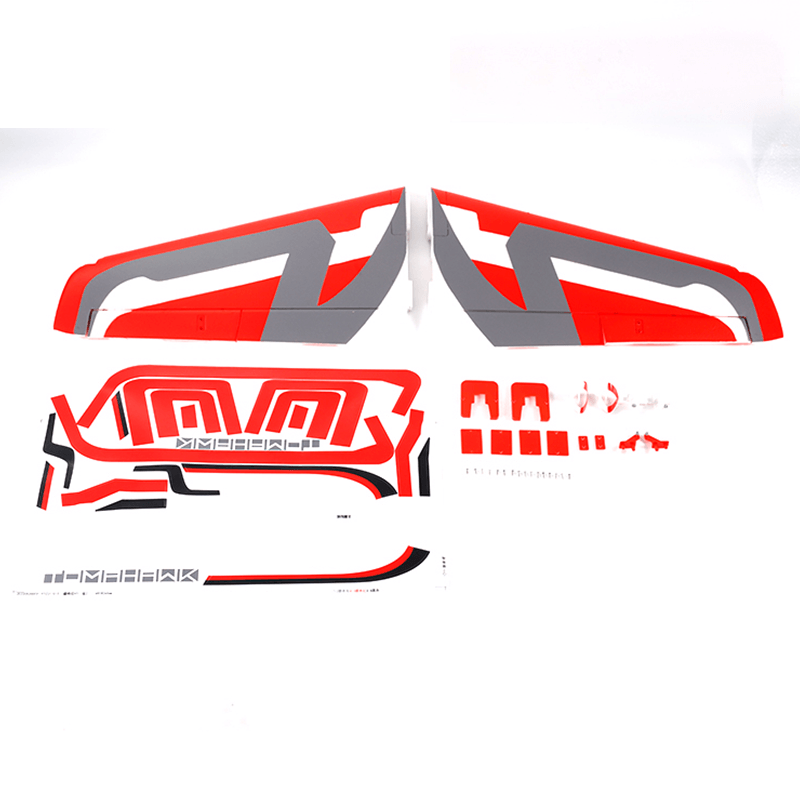 80mm Futura V3 main wing set with red and gray design and decals