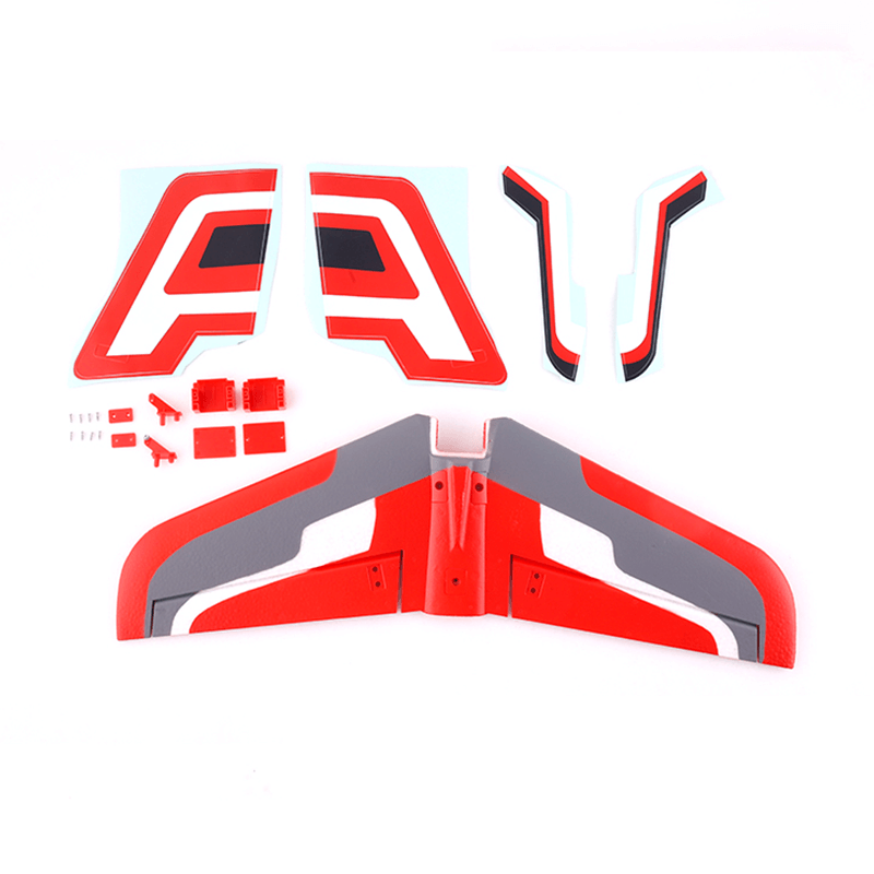 80mm Futura V3 horizontal stabilizer kit in red and gray with assembly parts.