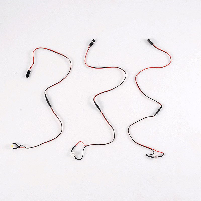 Three LED light wires for RC models with connectors