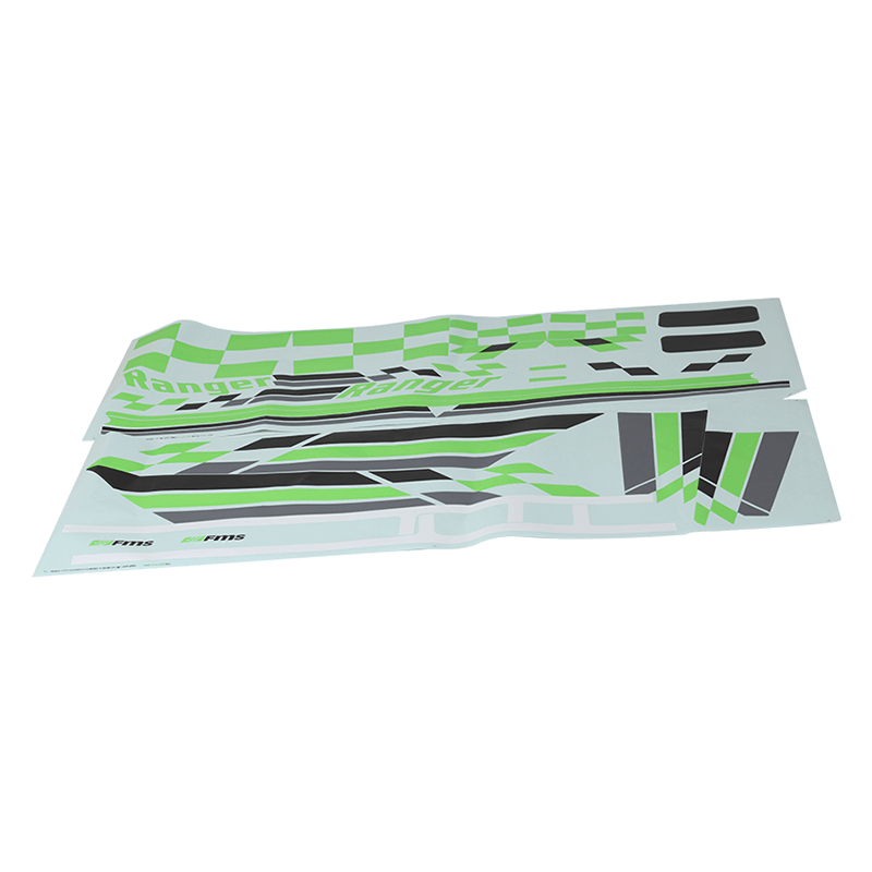 1800mm Ranger RC airplane decal sheet with green and black design