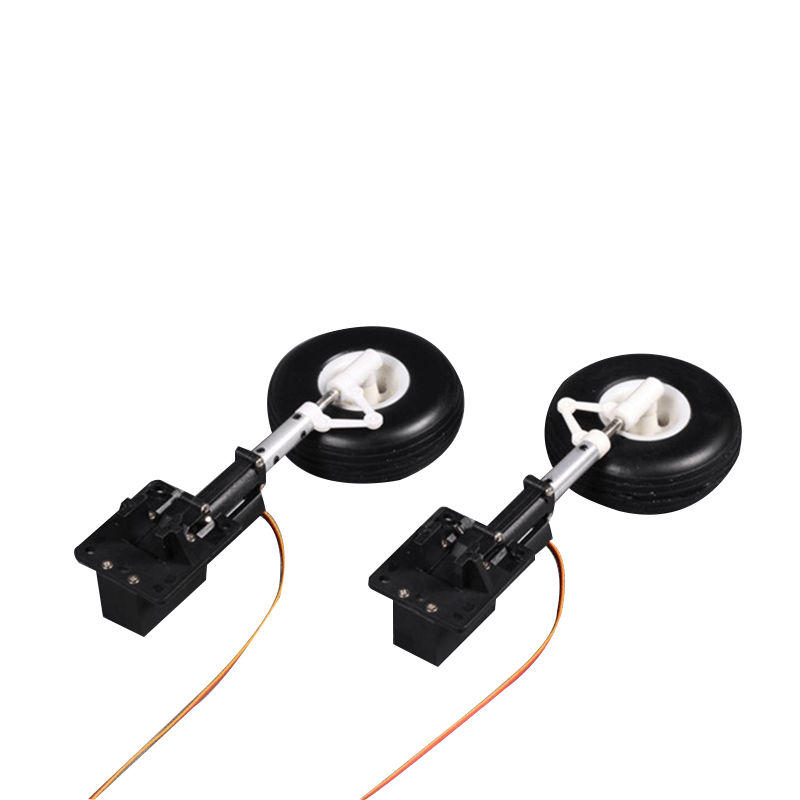 F4U RC airplane main landing gear with dual wheels and servos