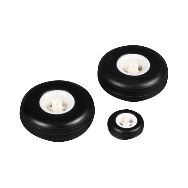 RC model airplane wheel set in three sizes, perfect for F4U models.