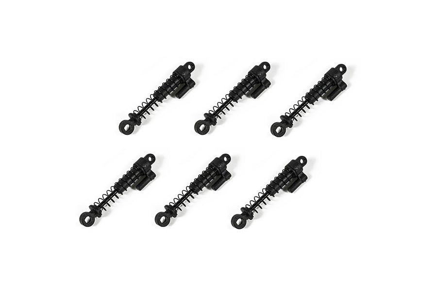 Set of six black shocks for 1:18 Atlas 6X6 crawlers