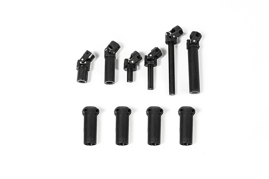 Universal drive shaft and rear axle hub set for RC crawlers