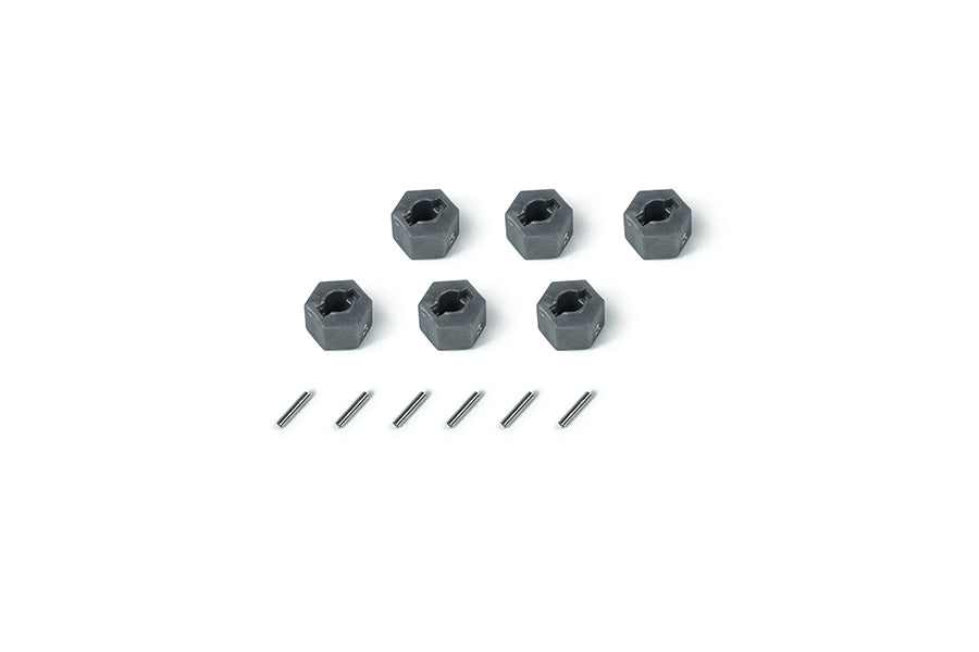 Set of 6 hex wheel adapters and pins for RC vehicle upgrade
