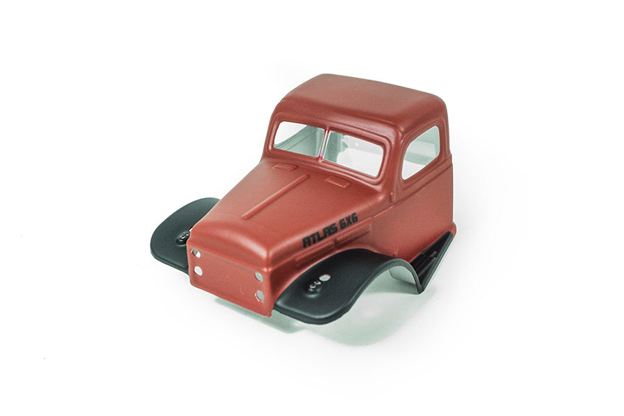 1:18 Atlas 6X6 Crawlers finished matte maroon Lexan body