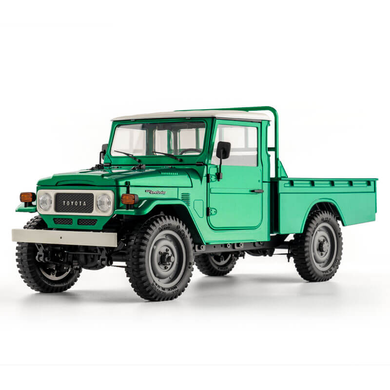 1:12 turquoise TOYOTA FJ45 pickup truck model with realistic design and features.