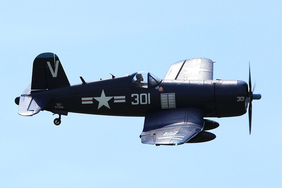 FMS 1400mm F4U Corsair PNP Blue model airplane in flight