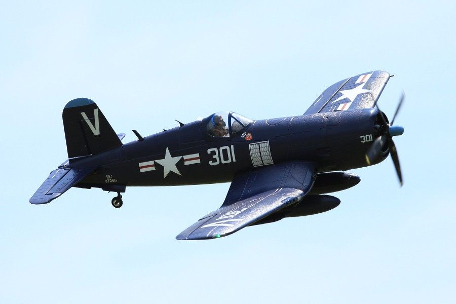 FMS 1400mm F4U Corsair PNP Blue RC airplane in flight